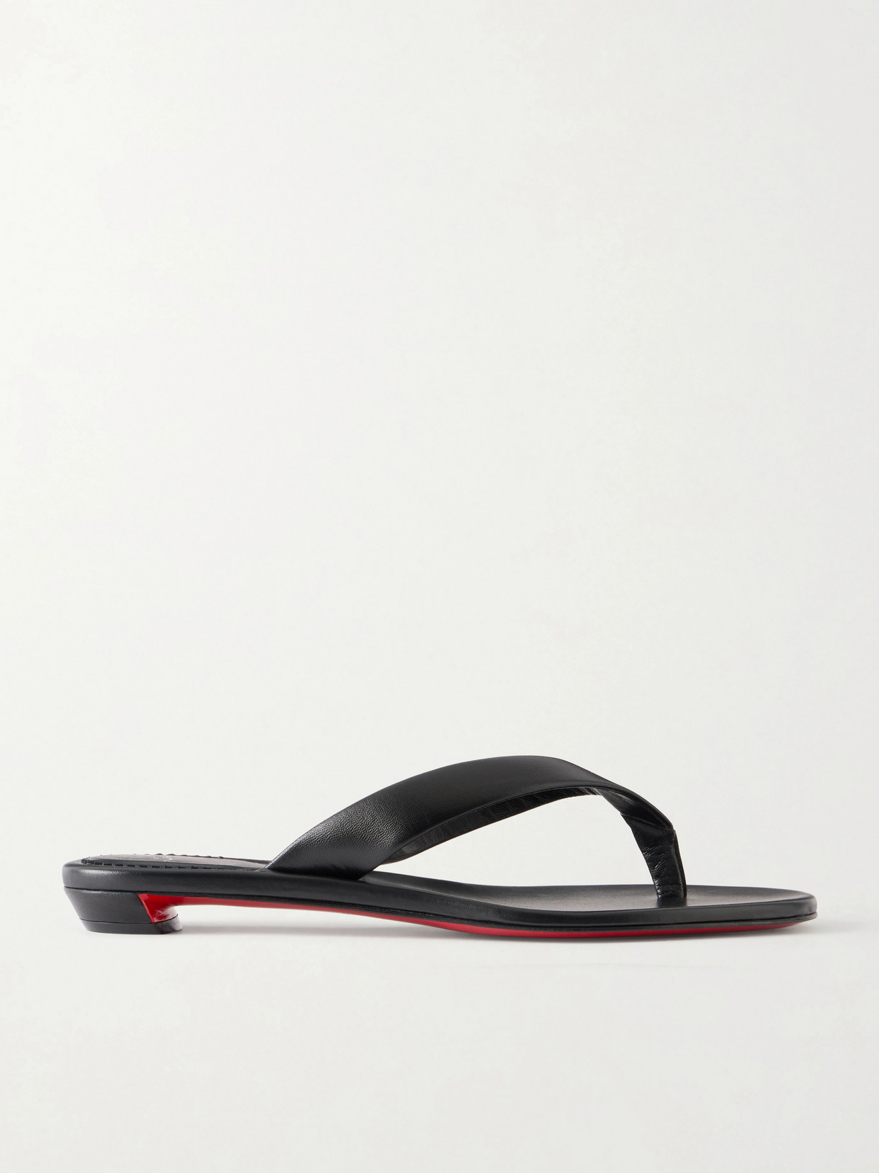 Christian Louboutin - Miss Z Leather Thong Sandals - Black | NET-A-PORTER (US)
