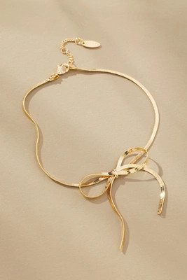 Herringbone Bow Anklet | Anthropologie (US)