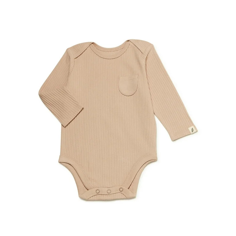 Easy Peasy Baby Pocket Bodysuit with Long Sleeves, Sizes 0/3M-24M | Walmart (US)