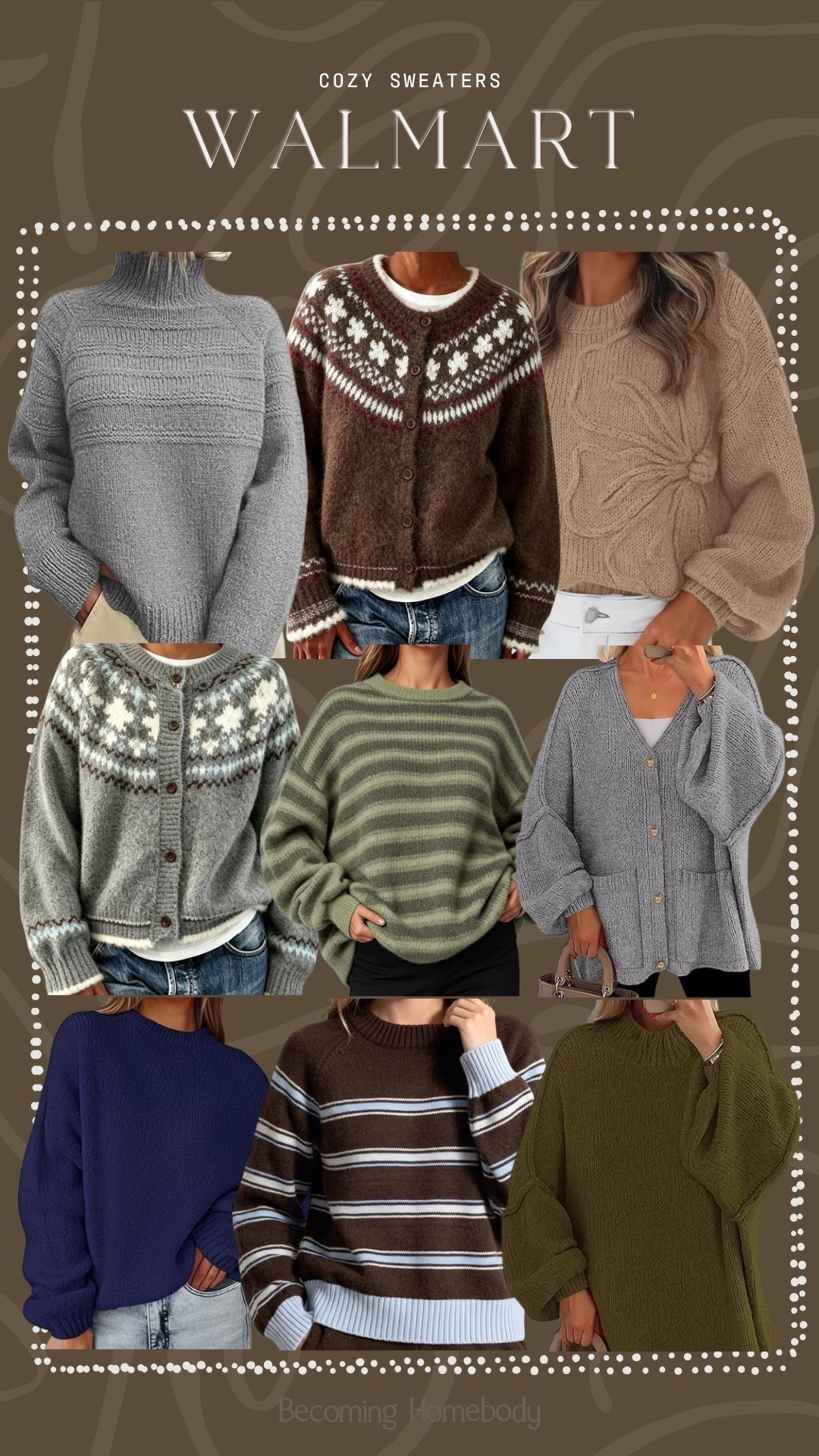 The coziest sweaters from Walmart 😍 Love these patterns, prints, and colors — plus the prices are so good.