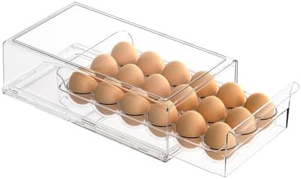 BPA Free Refrigerator Organizer Bins, Stackable Egg Holder, 18 Egg Tray | Amazon (US)