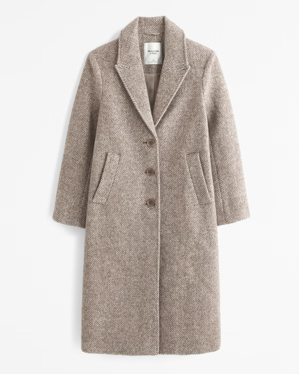 Wool-Blend Tailored Topcoat | Abercrombie & Fitch (US)