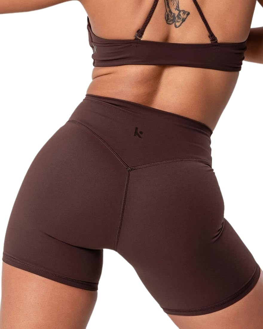 Kamo Fitness Serenity Shorts High Waisted 6" Inseam No Front Seam Thigh Friendly V Booty Seam Wom... | Amazon (US)