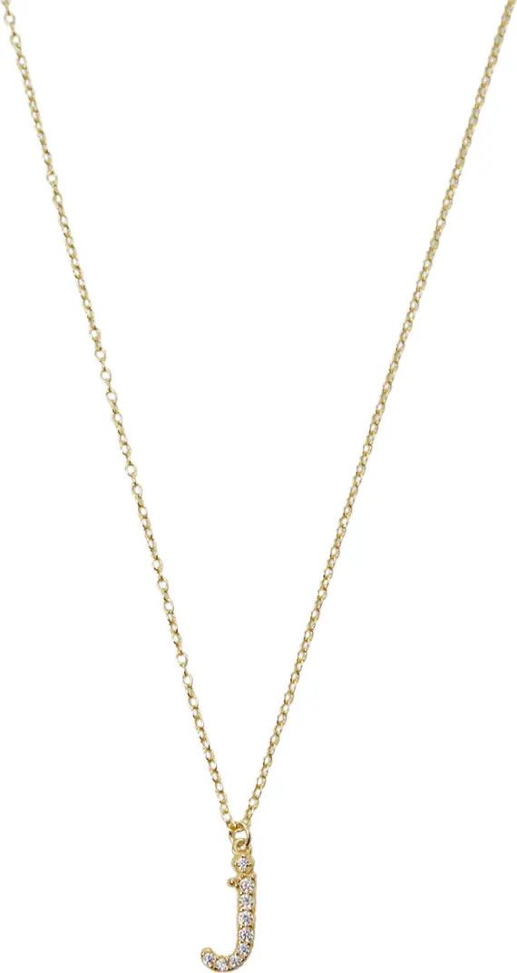 Argento Vivo Sterling Silver Mini Pavé Initial Necklace | Nordstrom | Nordstrom