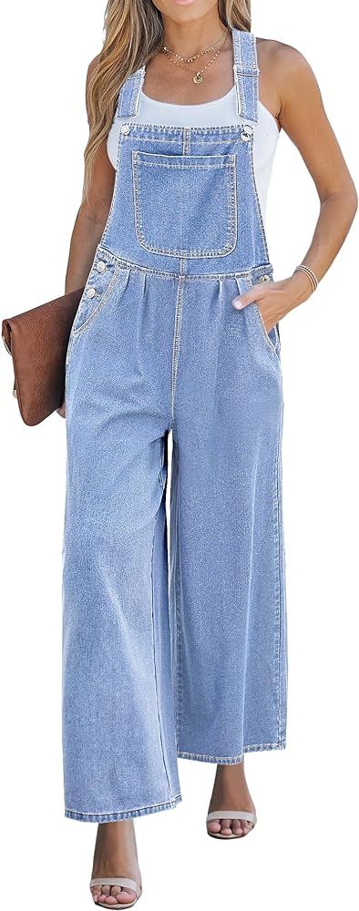 luvamia Denim Overalls for Women Wide Leg One Piece Jean Jumpsuits Fashion Baggy Bib Overall Loos... | Amazon (US)