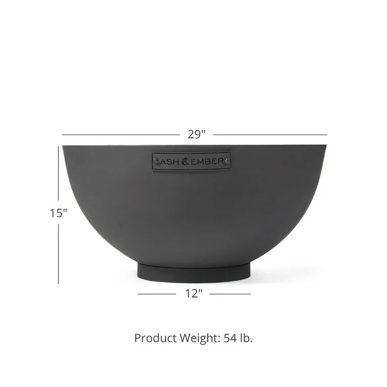 Ash & Ember 29" Hemisphere Fire Pit, Wood Burning Backyard Fireplace, Round Flat Flanged Base, Ca... | Walmart (US)