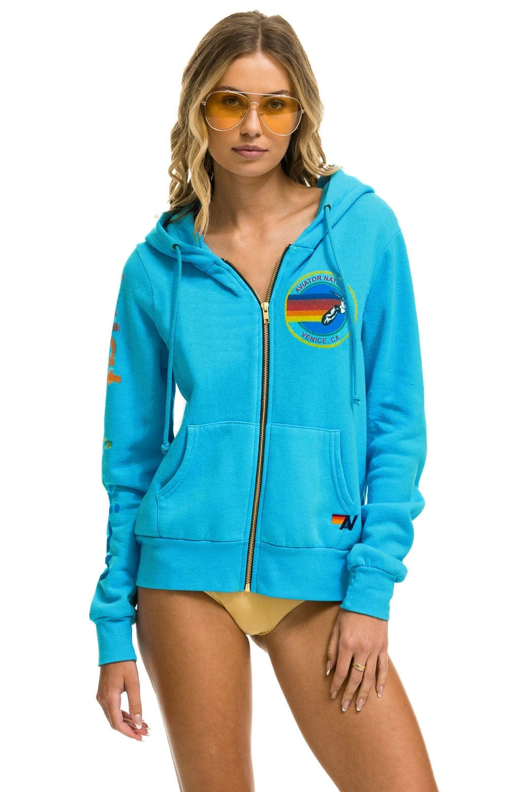 AVIATOR NATION HOODIE - NEON BLUE | Aviator Nation