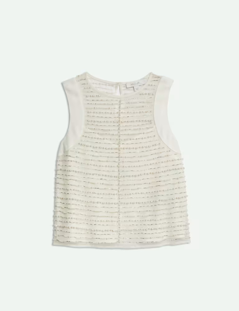 Sleeveless Beaded Tank Top | Marks & Spencer (UK)