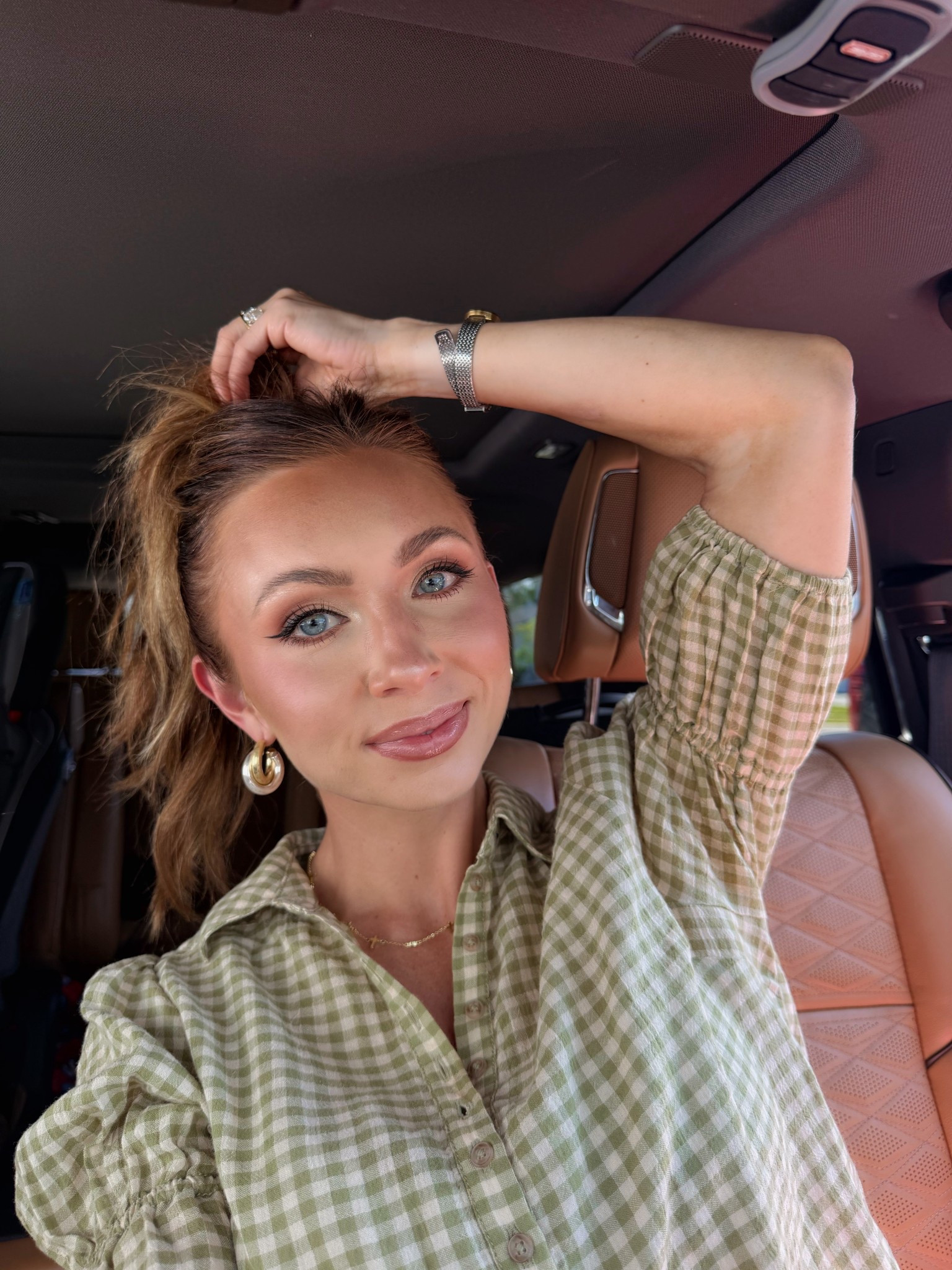 Anthropologie top #SpringOutfit ￼
Code TANNER20 for 20% off my jewelry ￼

#LTKootd #LTKSeasonal #LTKmomlife