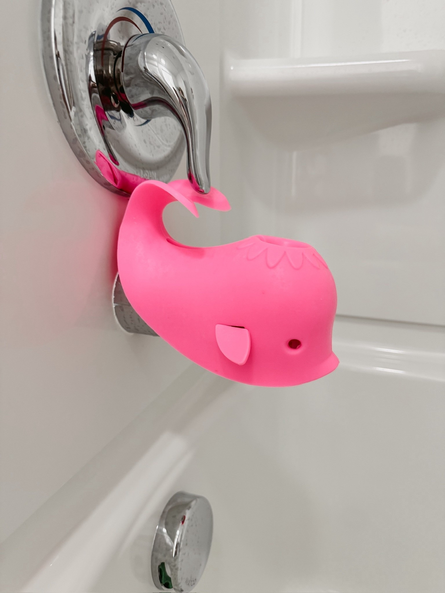 Bath time just got safer + cuter 🐳✨ Loving this whale bath spout cover that keeps little heads protected + makes the tub so much more fun! #MomLife #AmazonFind