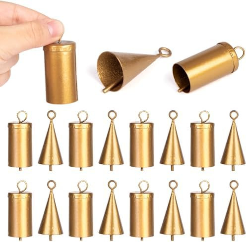 MCPINKY Indian Vintage Jingle Bells, Rustic Mini Gold Bells for Crafts, Christmas Tree Ornaments,... | Amazon (US)