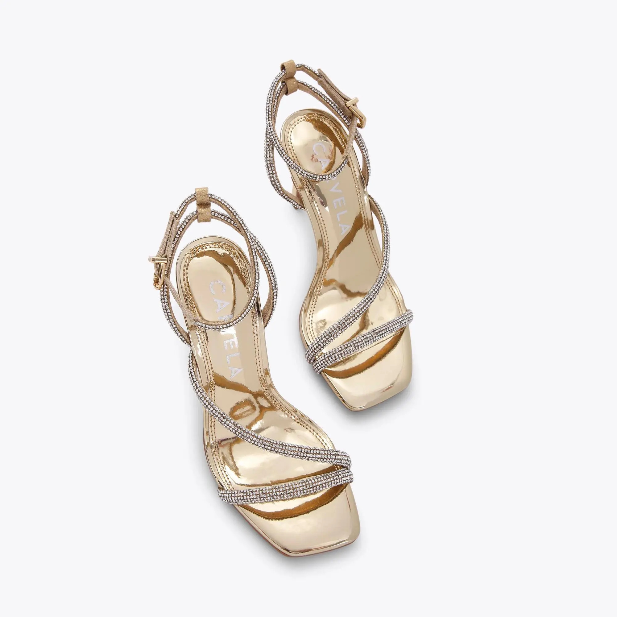 PAPARAZZI Gold Metallic Crystal High Heels by CARVELA | Kurt Geiger UK