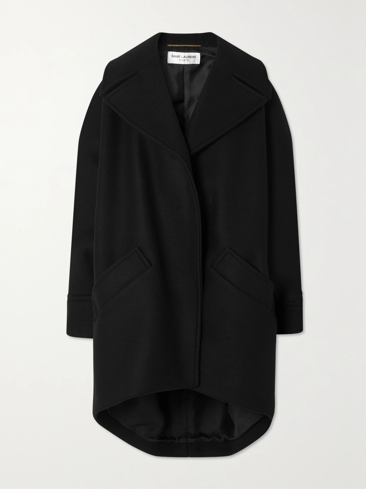 SAINT LAURENT - Oversized Wool Coat - Black | NET-A-PORTER (UK & EU)