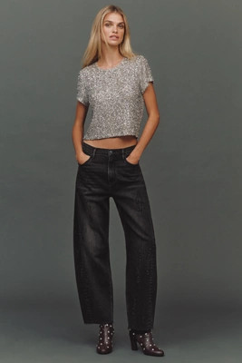 Driftwood Parker Embellished High-Rise Barrel Jeans | Anthropologie (US)