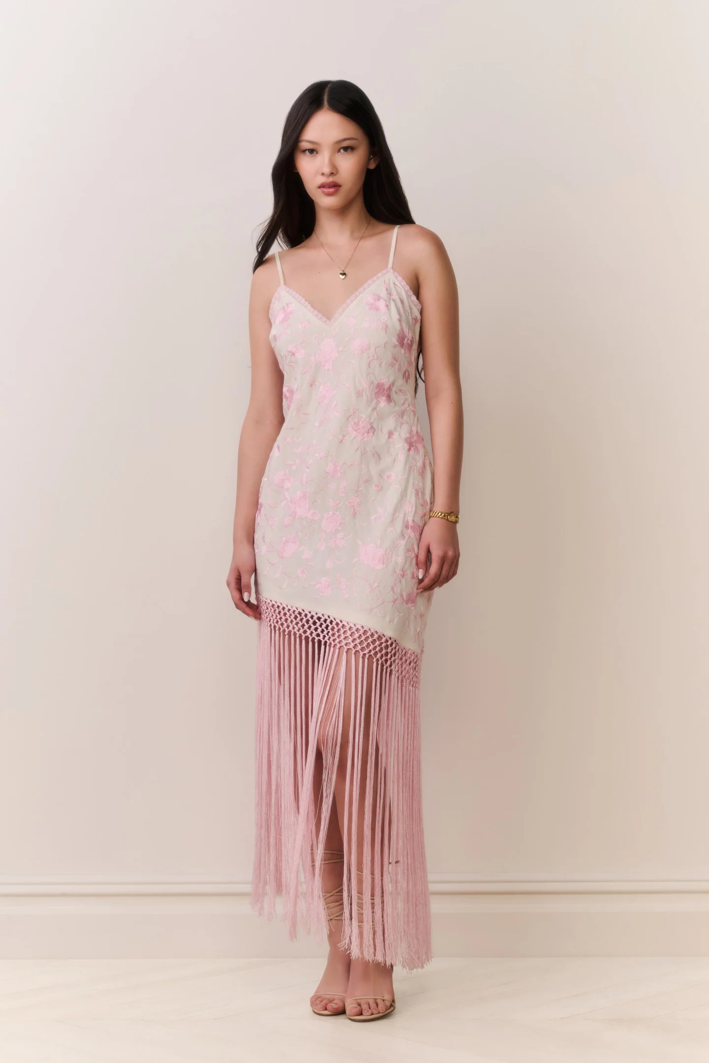 Evalette Floral Fringe Maxi Dress | LoveShackFancy