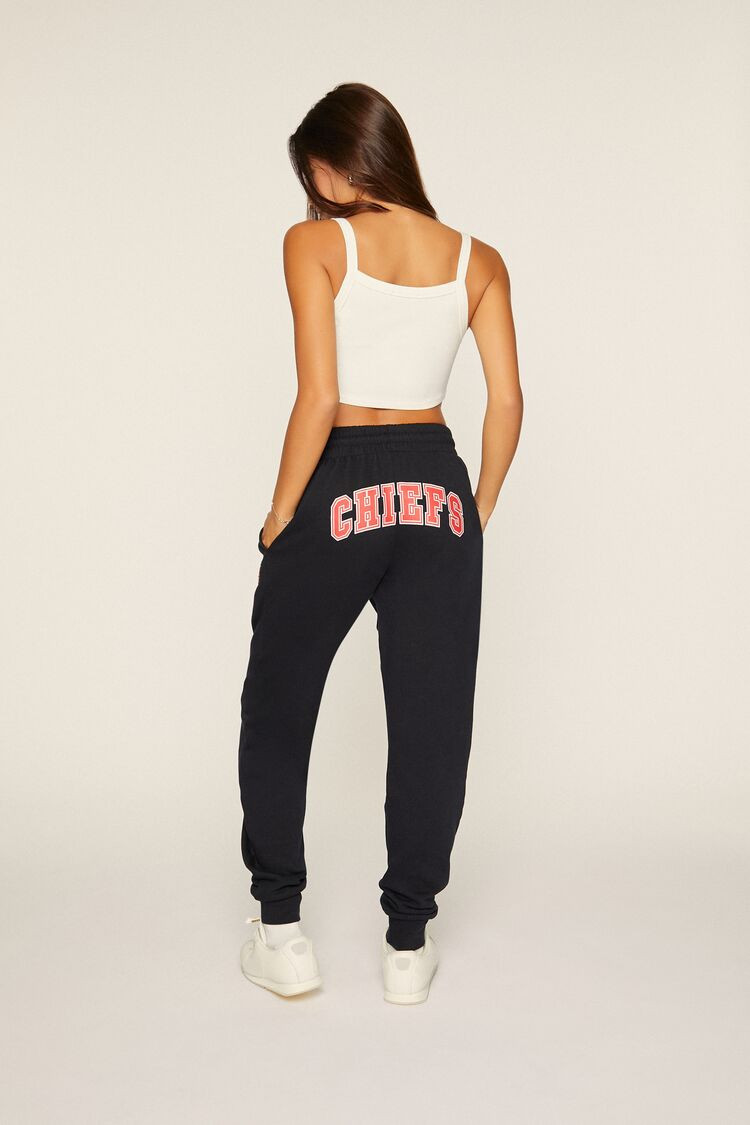 Women's Kansas City Chiefs Fleece Joggers in Black, XS | Forever 21