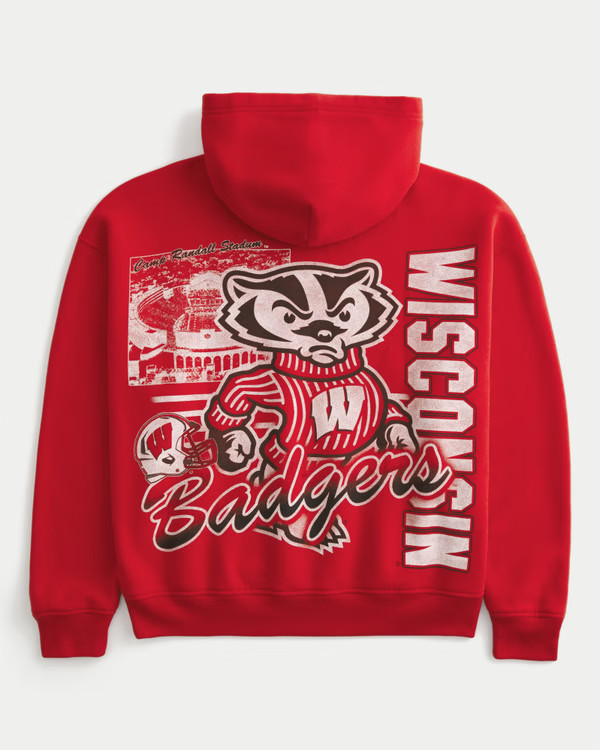 Men's Boxy University of Wisconsin Badgers Graphic Hoodie | Men's Graphics Shop | HollisterCo.com | Hollister (US)