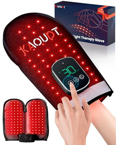 Kaoudt Cordless Red Light Therapy Glove for Hand, 5000mAh Rechargeable Dual-Sided 112 LEDs 660nm&850nm Infrared Light Therapy Device for Hand Fingers Wrist Joint Pain Relief | Amazon (US)