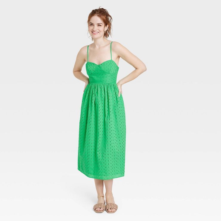 Women's Sleeveless Eyelet Sun Dress - A New Day™, Target Outfit, Affordable Fashion, Beach Style | Target