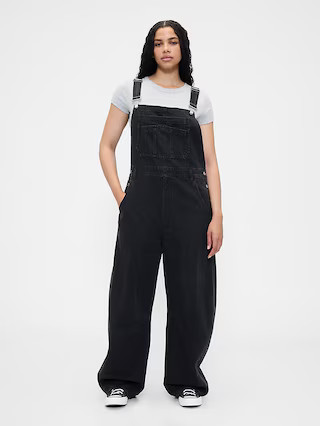 UltraSoft Denim Horseshoe Overalls | Gap (US)