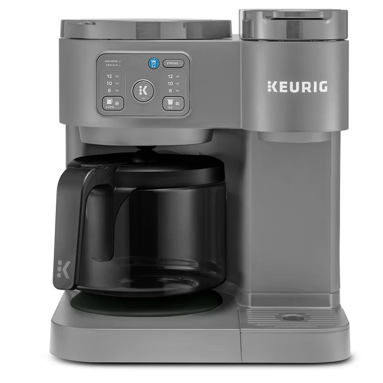 Keurig K-Duo Essentials, Hot & Iced Single-Serve K-Cup Pod Coffee Maker & Carafe,  Moonlight Grey... | Walmart (US)