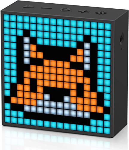 Divoom TimeBox Evo -- Pixel Art Bluetooth Speaker with 16x16 LED Display APP Control - Cool Animation Frame & Gaming Room Setup & Bedside Alarm Clock- Black | Amazon (US)