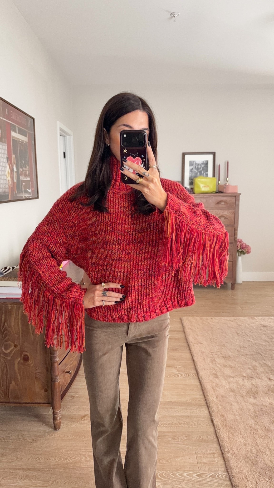 Fall outfit! S in sweater, alittle oversized and 0 in pants!