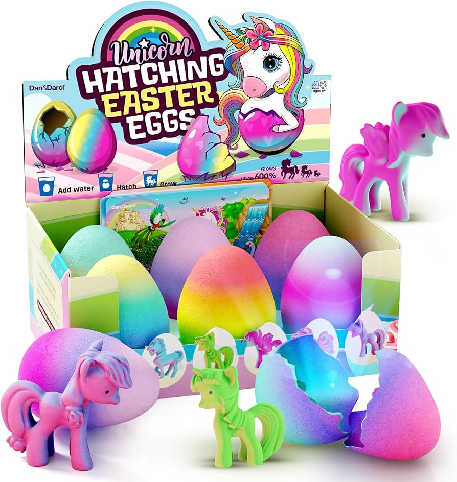 Dan&Darci Unicorn Hatching Surprise Eggs for Kids - Easter Basket Stuffers - 6 Pack Grows 600% - ... | Amazon (US)