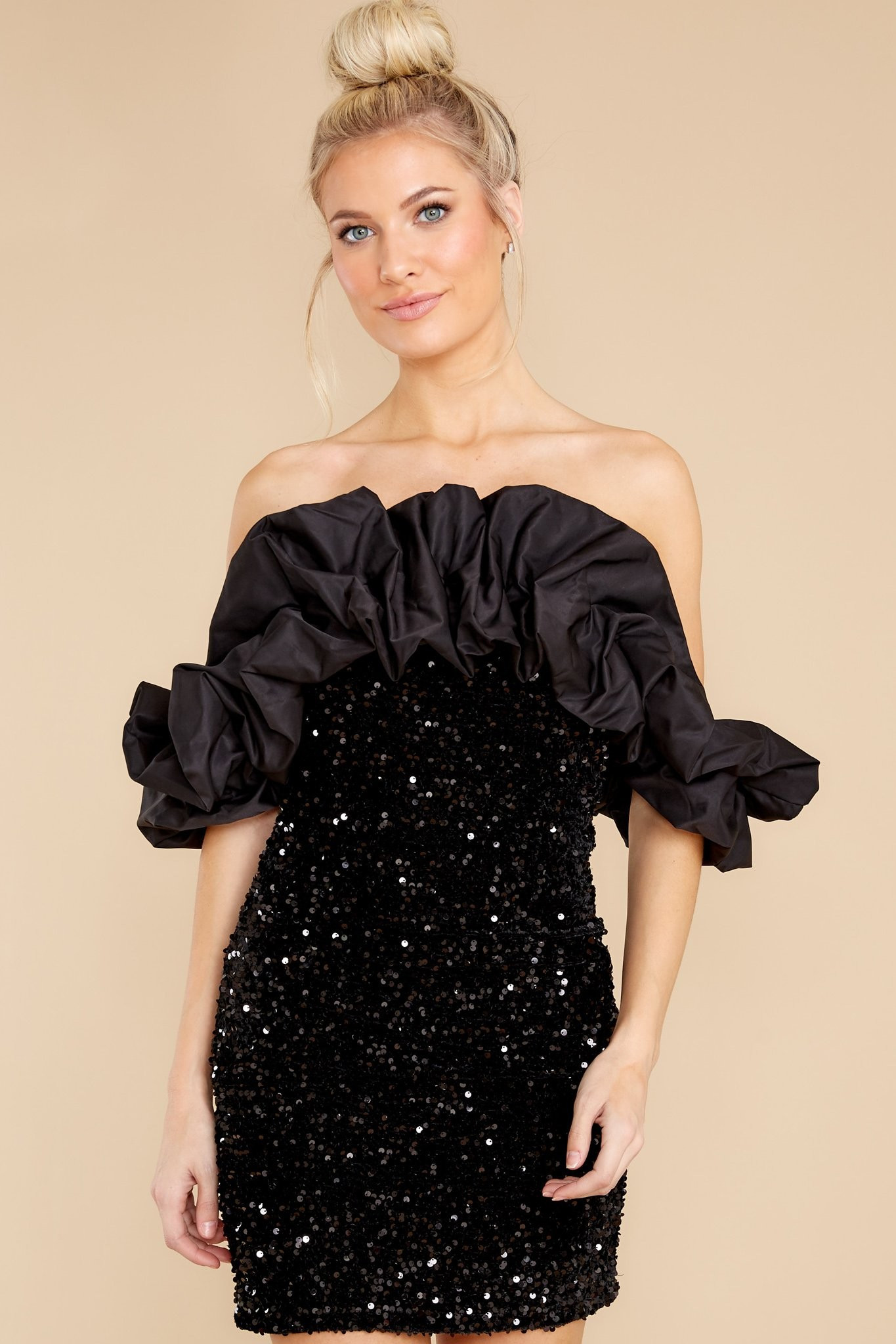 Inner Sparkle Black Sequin Dress | Red Dress 