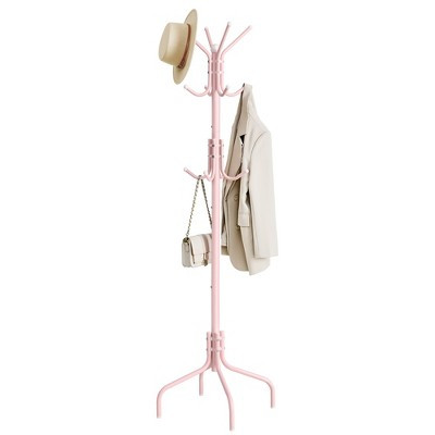SONGMICS Coat Rack Freestanding, Metal Coat Rack Stand with 12 Hooks and 4 Legs, Holds Clothes, Hats, and Bags, Jelly Pink | Target