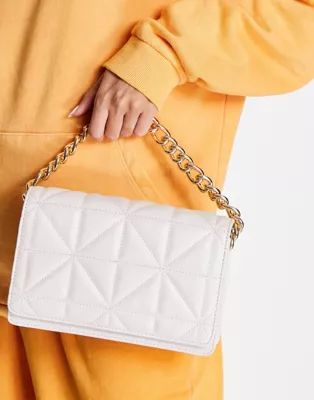 Topshop Cali quilted chain crossbody bag in white | ASOS (Global)