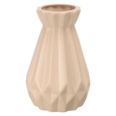 Unique Bargains Unique Minimalist Elegant Floral Ceramic Flower Vases for Home Room Decor Beige | Target