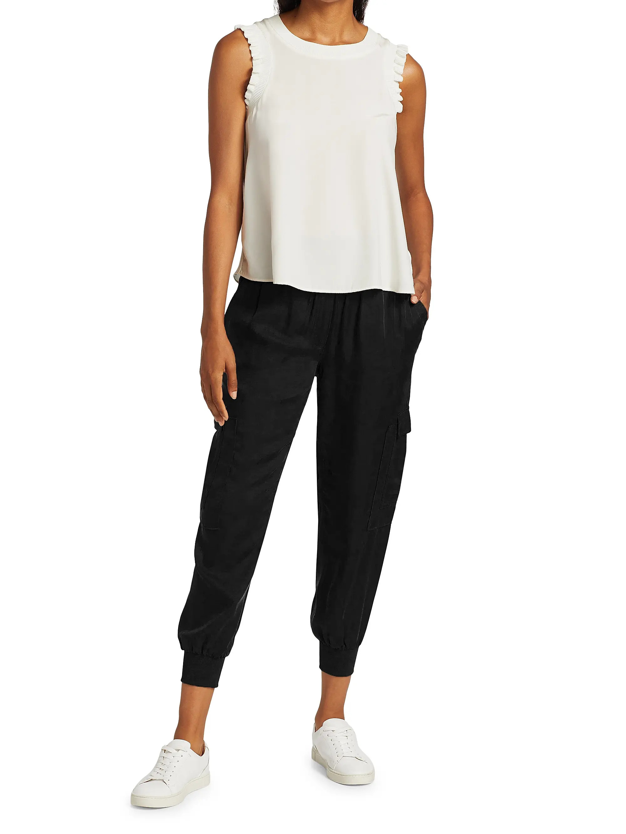 Shop Cinq à Sept Giles Twill Cargo Joggers | Saks Fifth Avenue | Saks Fifth Avenue
