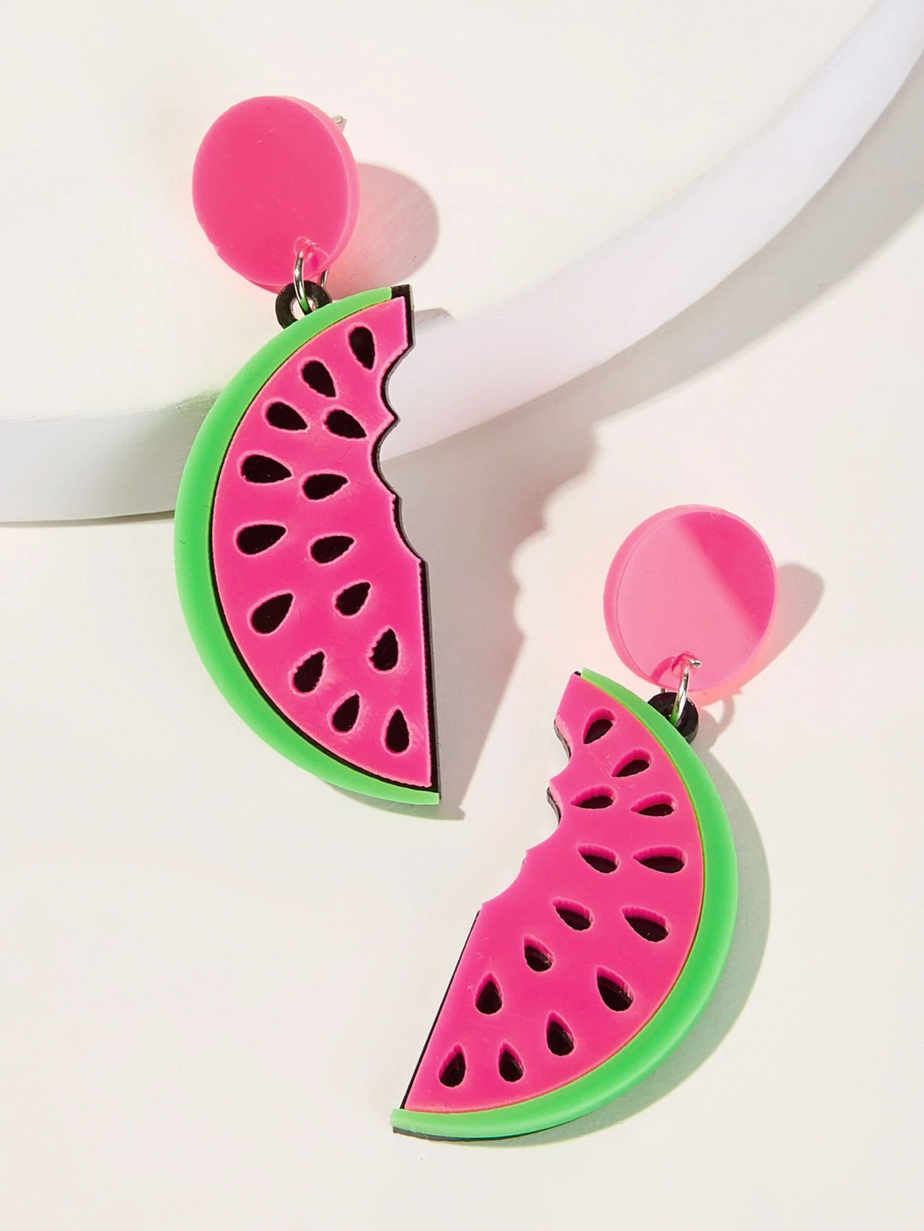 Half Watermelon Drop Earrings 1pair | SHEIN