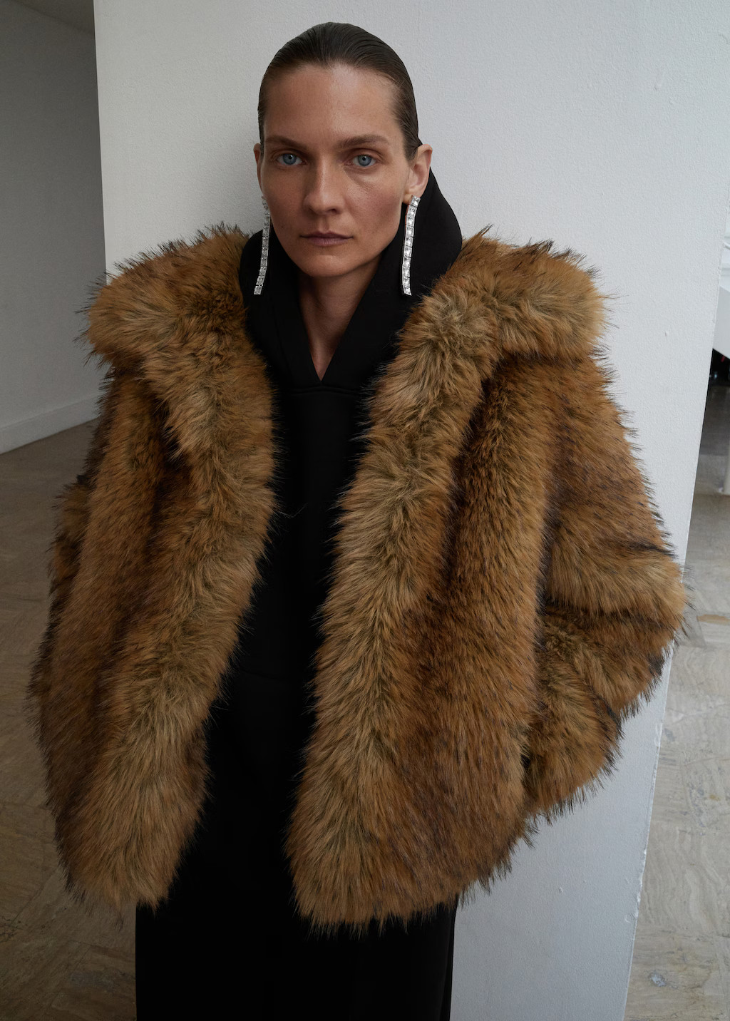 Faux-fur-jacket with lapels | Mango EU