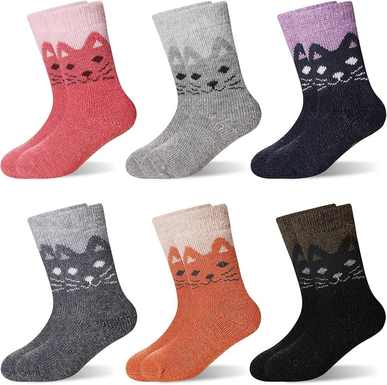 Eocom Kids Wool Socks Winter Warm Wool Hiking Thermal Thick Boot Cozy Crew Socks for Toddlers Boy... | Amazon (US)