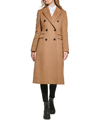 Karl Lagerfeld Paris Women's Faux-Leather-Trim Coat & Reviews - Coats & Jackets - Women - Macy's | Macys (US)