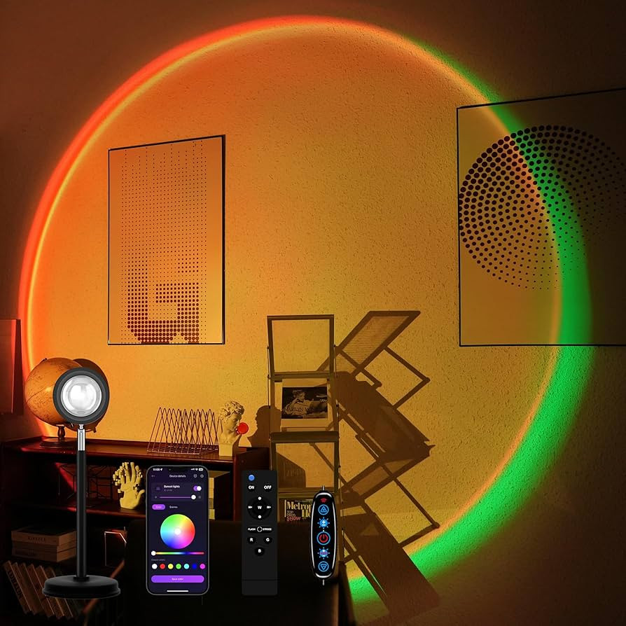 Sunset Lamp Projector with Remote Control, Multiple Colors LED APP Control Sunset Light Three Con... | Amazon (US)