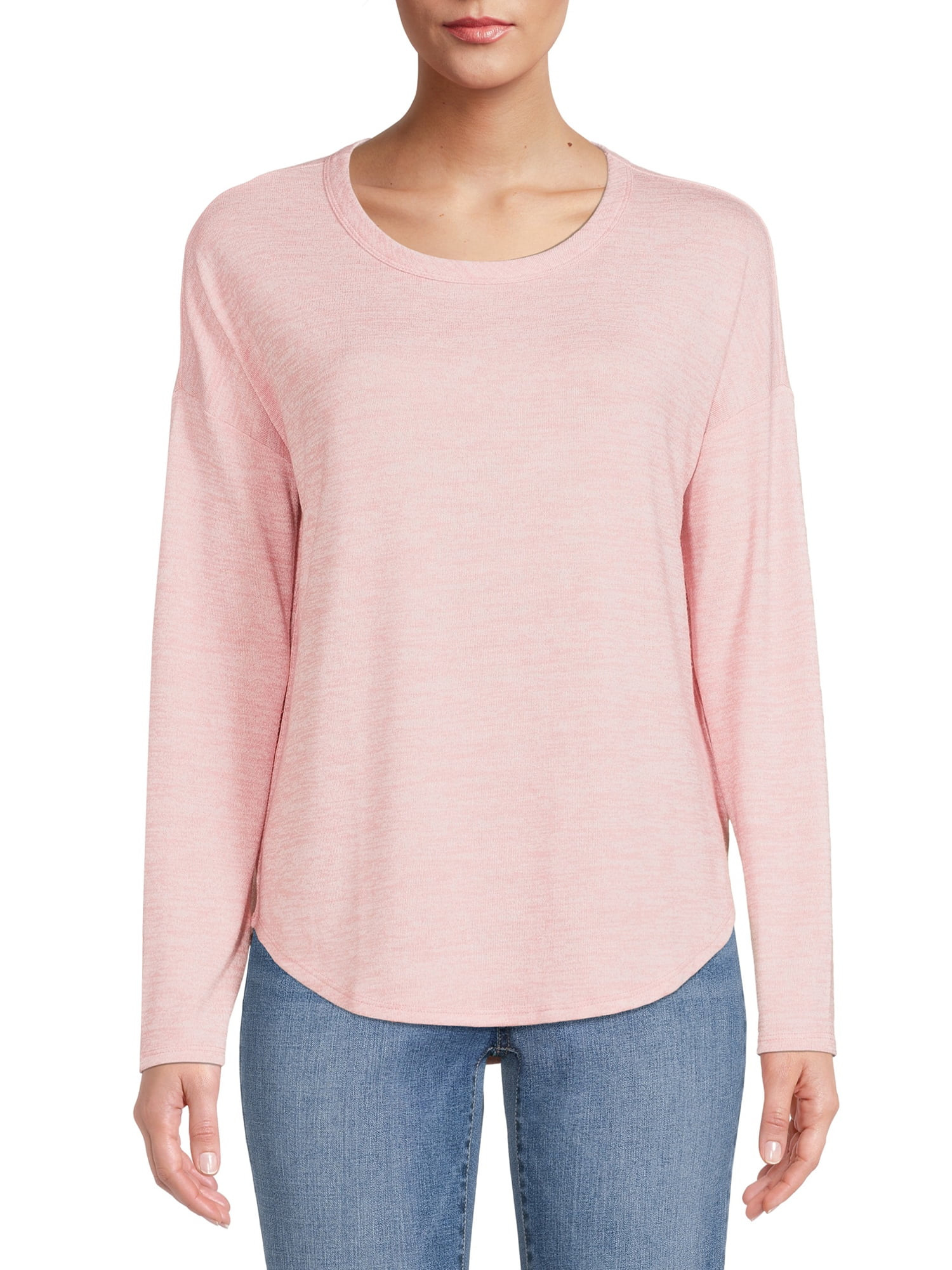 Time and Tru Women's Long Sleeve Hacci T-Shirt - Walmart.com | Walmart (US)