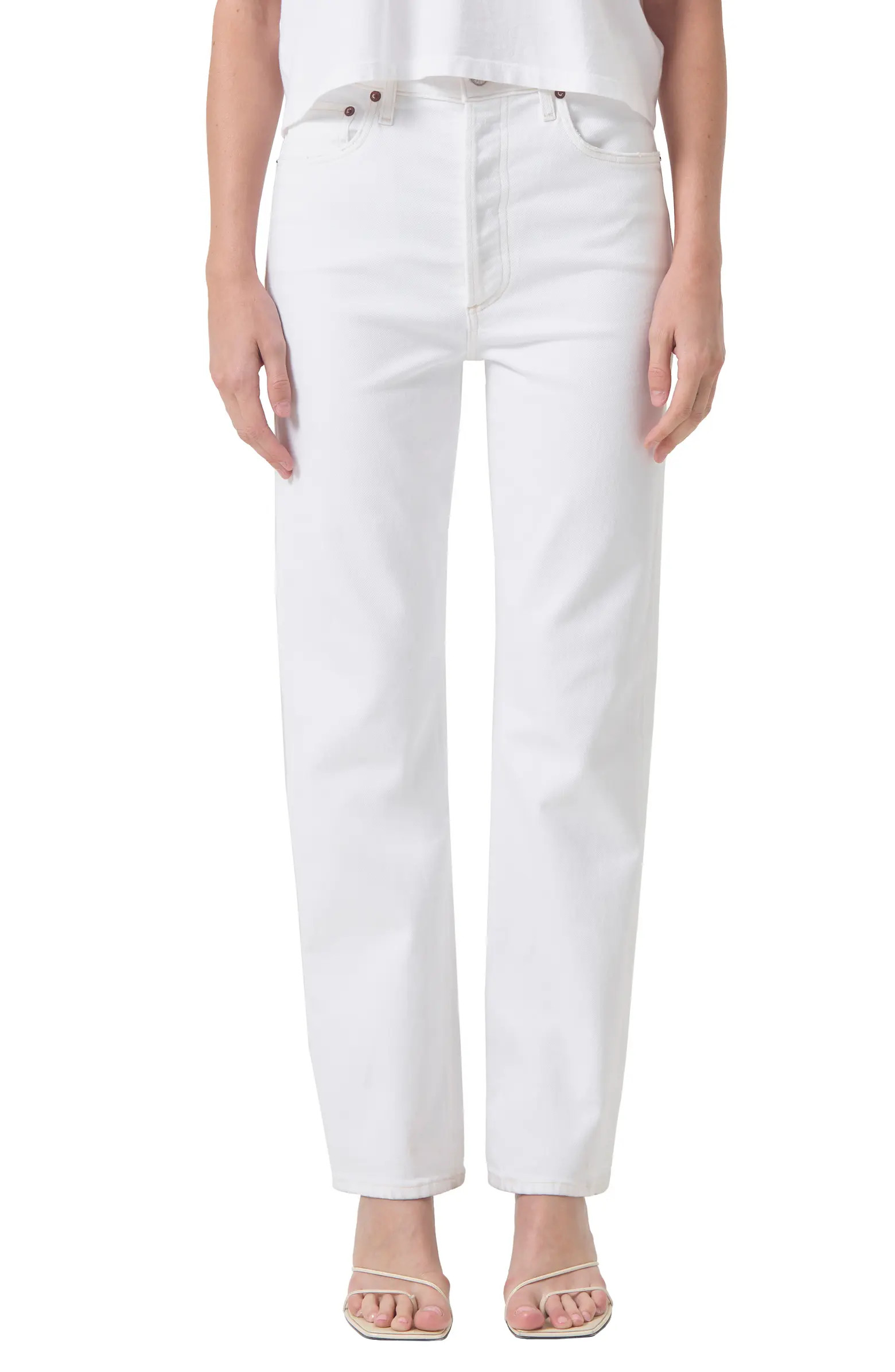 '90s Pinch High Waist Straight Leg Organic Cotton Jeans | Nordstrom