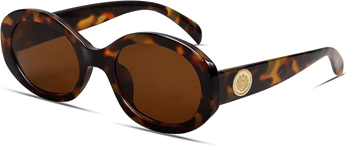 TYA Retro Oval Sunglasses for Women 90s Round Chic UV400 Protection 2025 Chunky Thick Frame Sun G... | Amazon (US)