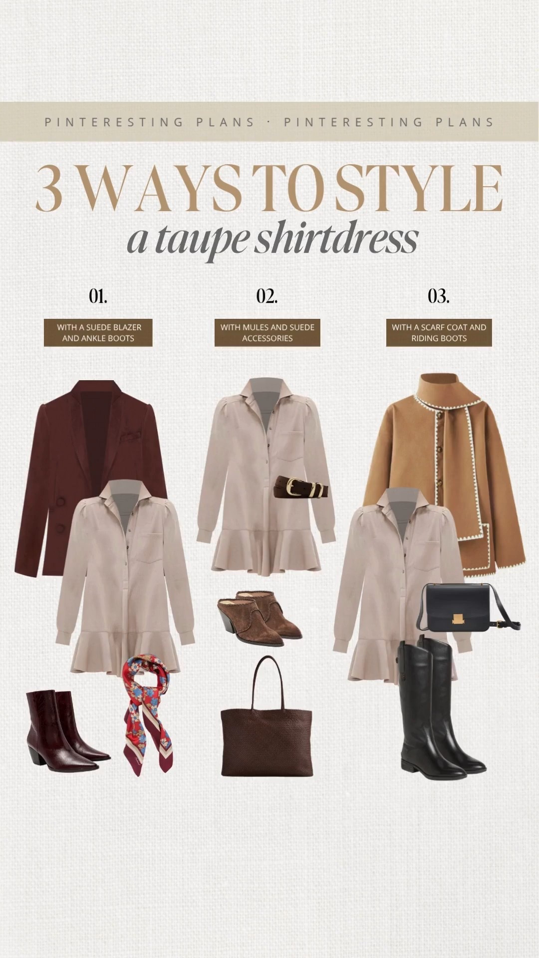 3 ways to style a taupe dress 🙌🏻🙌🏻

Fall fashion, fall style, shirt 

#LTKSeasonal #LTKFindsUnder100 #LTKWorkwear

#LTKHoliday #LTKootd #LTKSeasonal

#LTKSeasonal #LTKootd