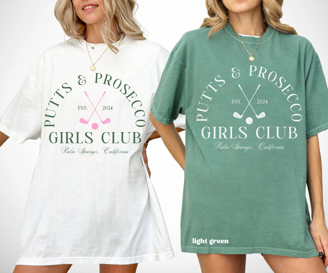 Putts and Prosecco Golf Shirt, Girl Golf Trip Matching Tees, Gift for Golfer, Social Club Bach, L... | Etsy (US)