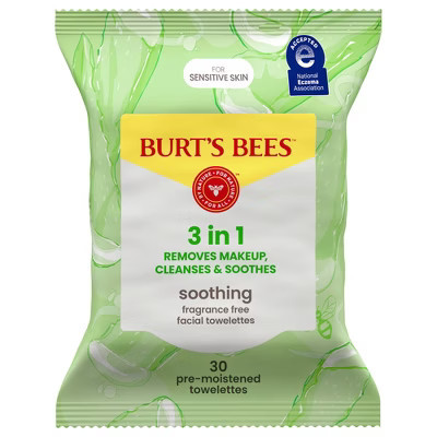 Burt's Bees Facial Cleansing Towelettes Unscented Makeup Remover Wipes - 30ct | Target