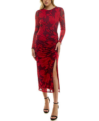 Taylor Women's Side Ruched Mesh Bodycon Dress - Macy's | Macy's