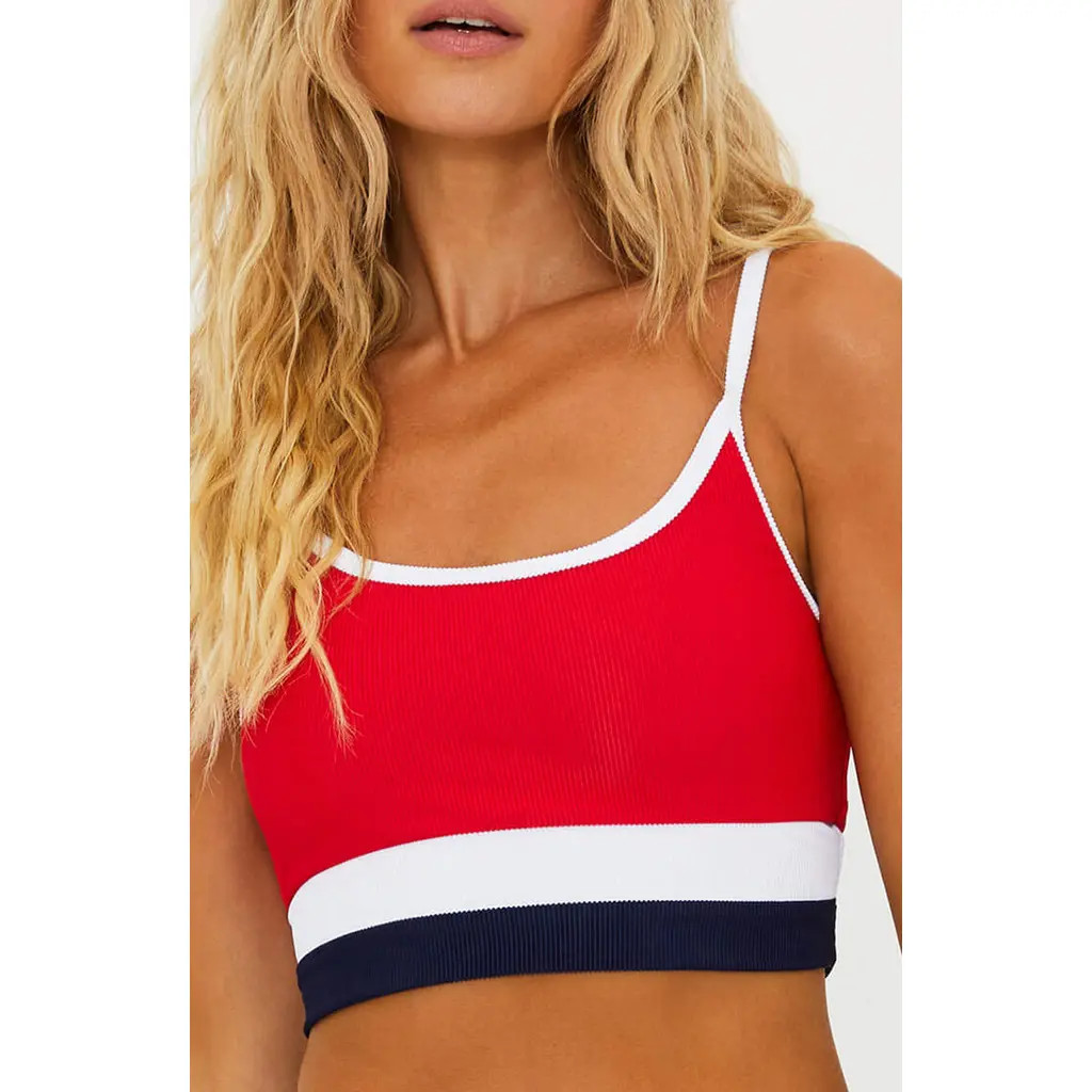 Beach Riot Eva Colorblock Bikini Top in Americana Colorblock at Nordstrom, Size Small | Nordstrom
