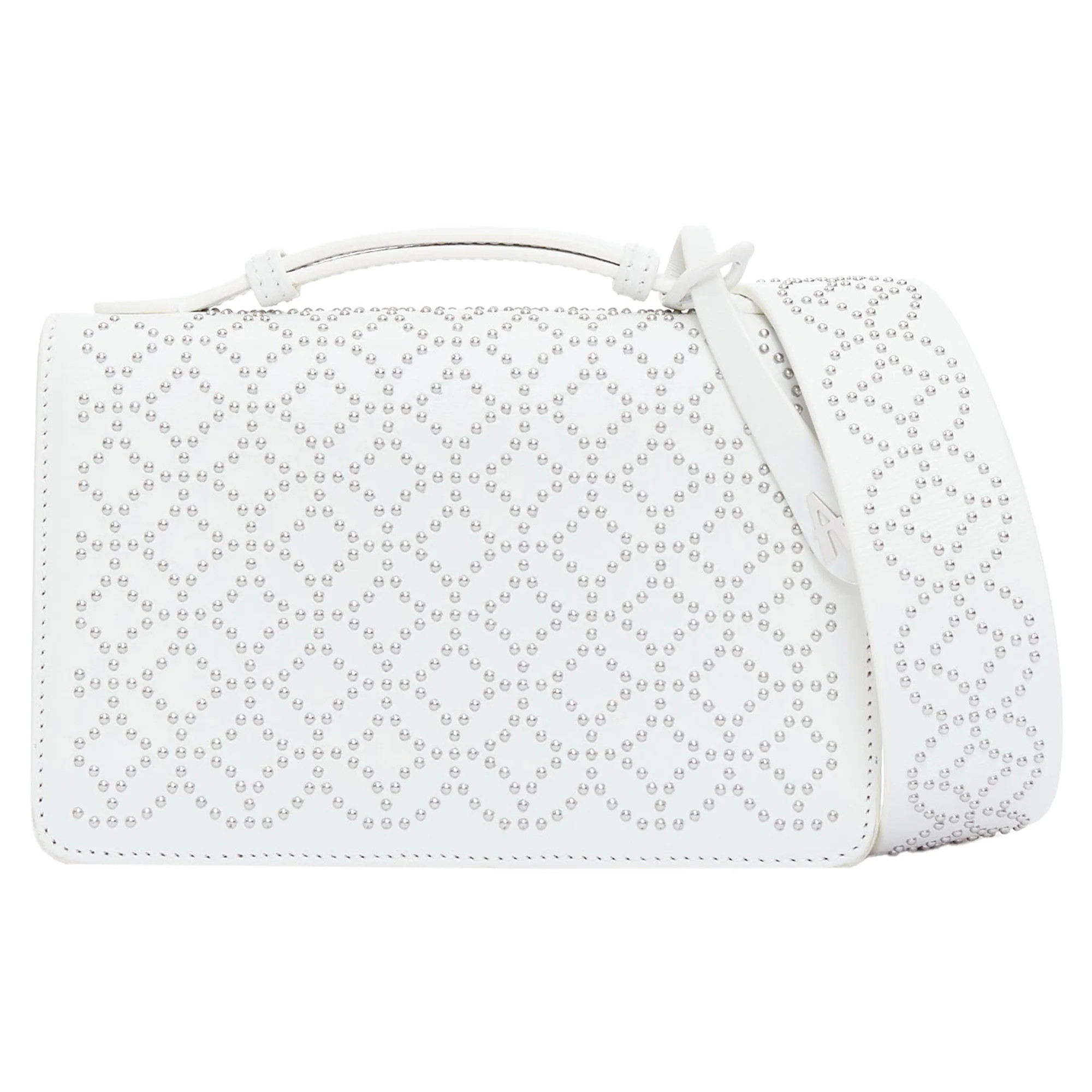 Alaia Arabesque Franca studded crossbody bag | Shop Simon