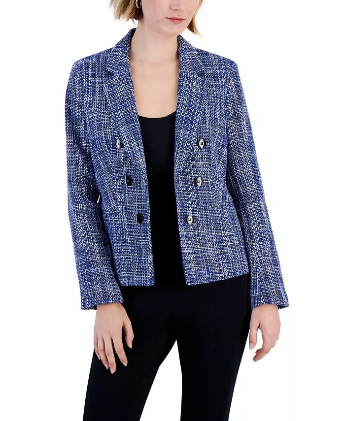 Bar III Women's Tweed Faux-Double-Breasted Blazer, Created for Macy's - Macy's | Macy's