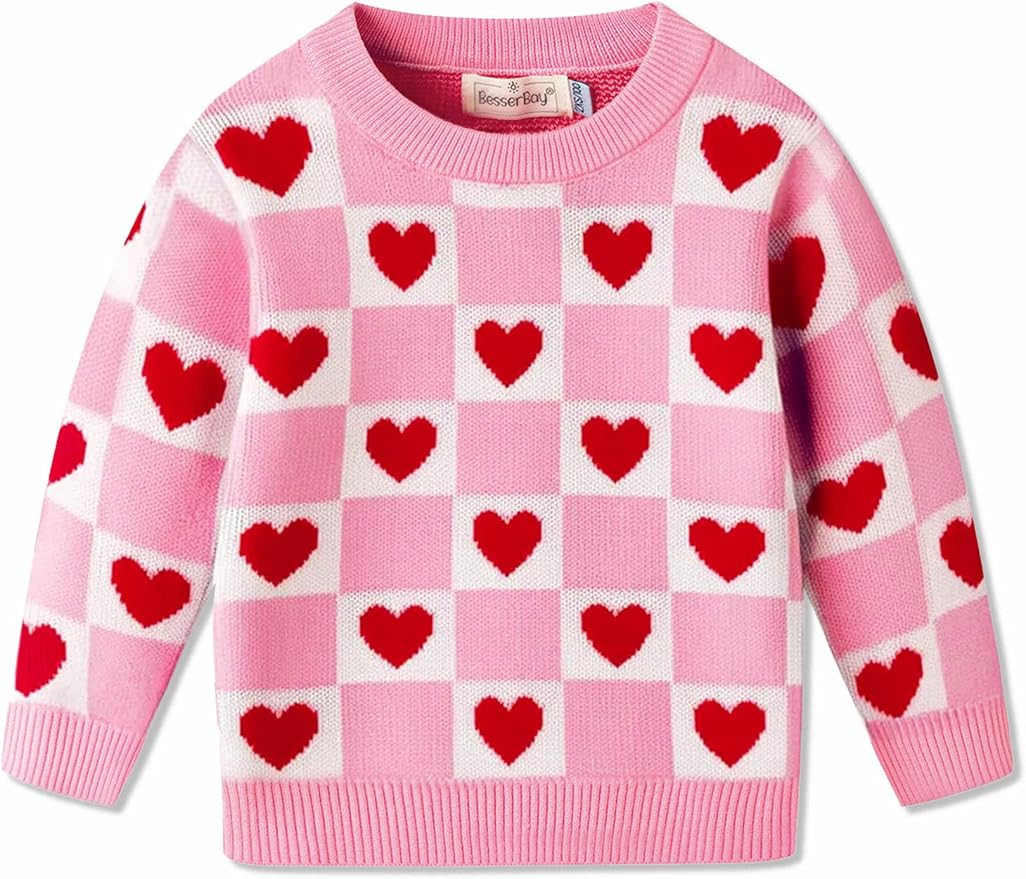 Unisex Toddler Valentine's Day Heart Print Sweater St Patricks Shamrock Knitted Pullover Tops 12M... | Amazon (US)