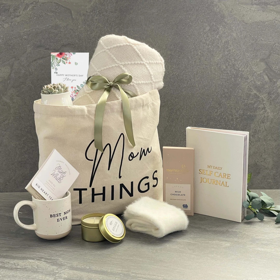 Mothers Day Gifts for MOM Gift Set With Blanket, Socks, Succulent Gifts for Women, Self Care Pack... | Etsy (US)